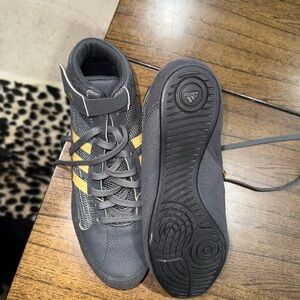 adidas Boxing Gray and Yellow Shoes with Padded Tongue and Ankle Support